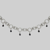 silver chunky agate gothic chain necklace