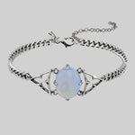 gothic trefoil opalite choker silver