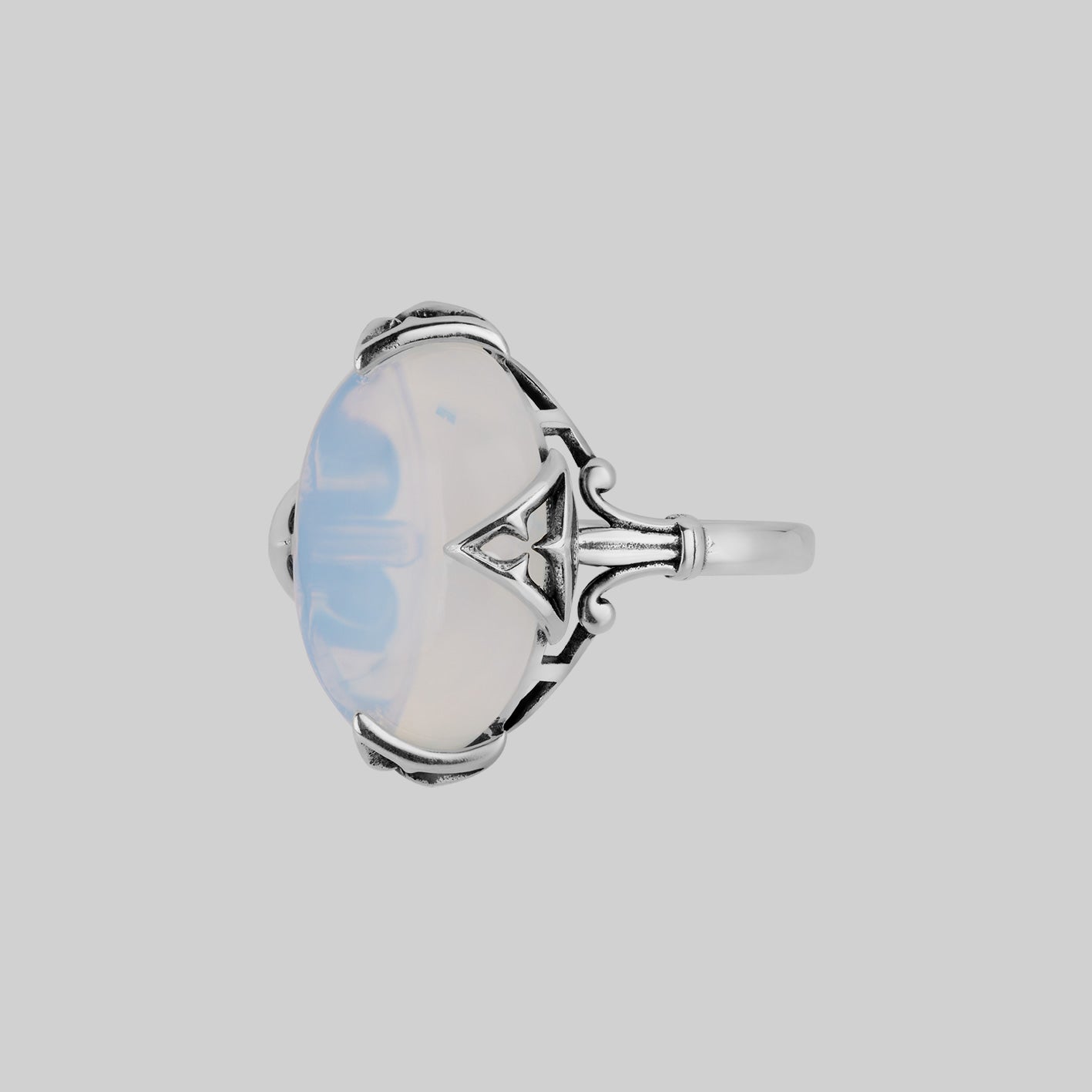 gothic galaxy opalite ring silver