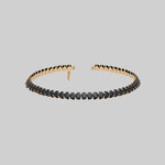 gold minimalist black gemstone collar  necklace