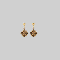 gold crest whimsy goth vintage inspired earrings