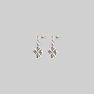 silver crest whimsical goth earrings