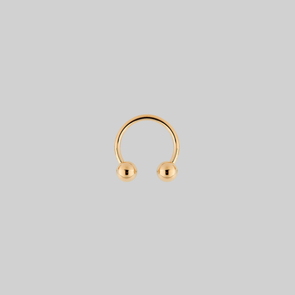 Gold titanium barbell septum ring 1.2mm x 10mm