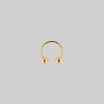 Gold titanium barbell septum ring 1.2mm x 10mm