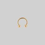 Gold titanium barbell septum ring 1.6mm x 10mm