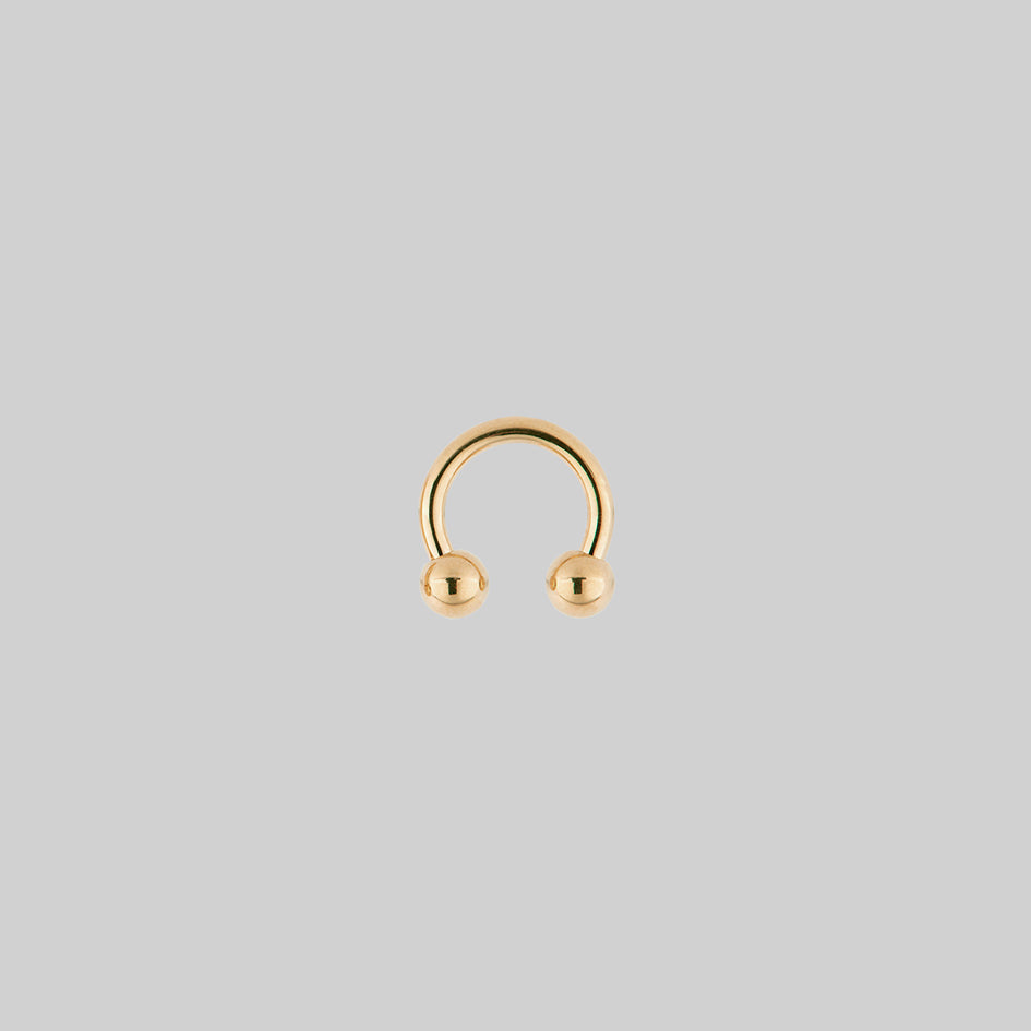 Gold titanium barbell septum ring 1.6mm x 8mm