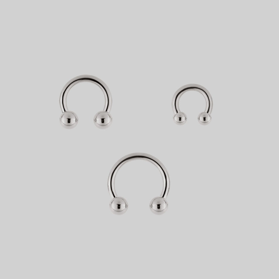 pack of 3 silver cartilage hoops
