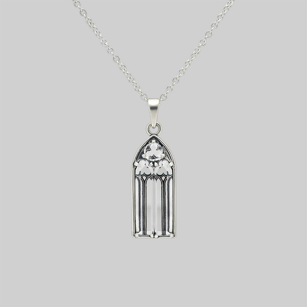 CLERESTORY. Cathedral Glass Window Necklace - Silver