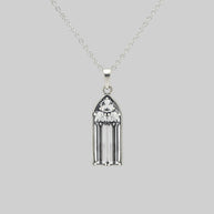 Silver Cathedral Glass Window Gothic Necklace