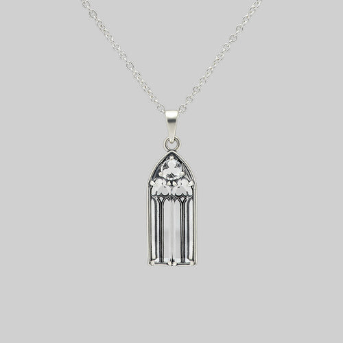 SOLSTICE. Sun & Moon Lariat Necklace - Silver