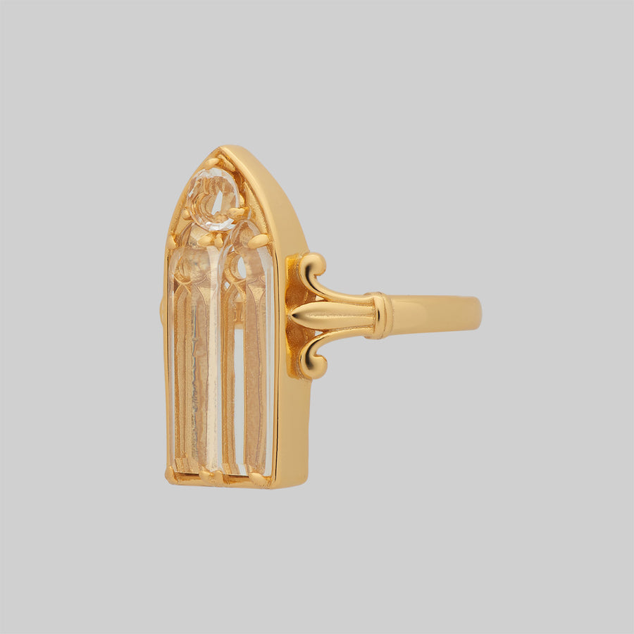 CLERESTORY. Cathedral Glass Window Ring - Gold – REGALROSE