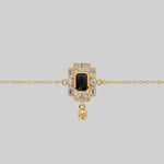 gold choker black spinel gemstone skull