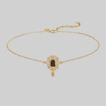 gold choker black spinel gemstone skull