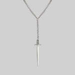 gothic sword lariat drop silver necklace