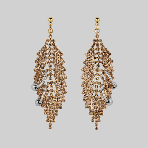 FLORENTINA. Cherub & Stars Drop Earrings - Silver