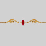 red glass dragon choker gold
