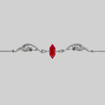 red glass dragon choker silver