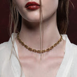 gold interlocking link chain necklace