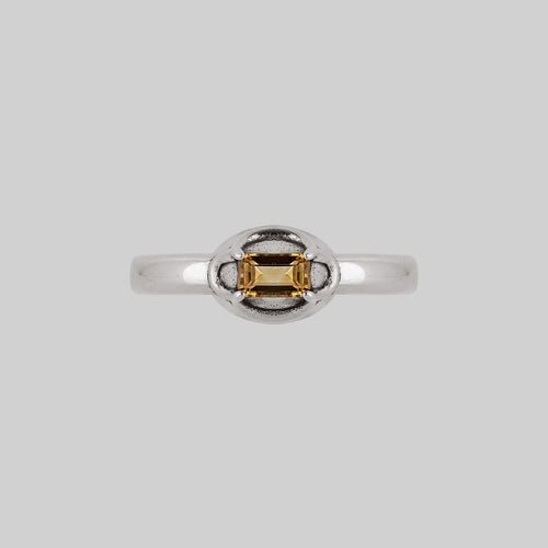 The Sacred Heart Garnet Ring - Silver