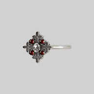 sterling silver skull and cross ring
