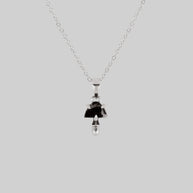 delicate mushroom pendant necklace silver