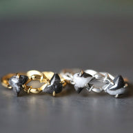 ENOKI. Intertwined Tiny Mushrooms Gemstone Ring - Gold