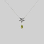 ivy leaf peridot drop necklace silver
