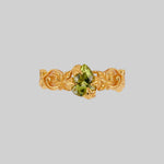 ivy leaf peridot gemstone ring gold