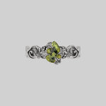 ivy leaf peridot gemstone ring silver