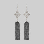 silver dazzle chandelier gothic earrings