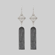 silver dazzle chandelier gothic earrings