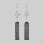 silver chandelier gothic vintage inspired earrings