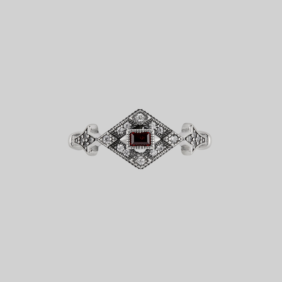 silver gatsby garnet ring