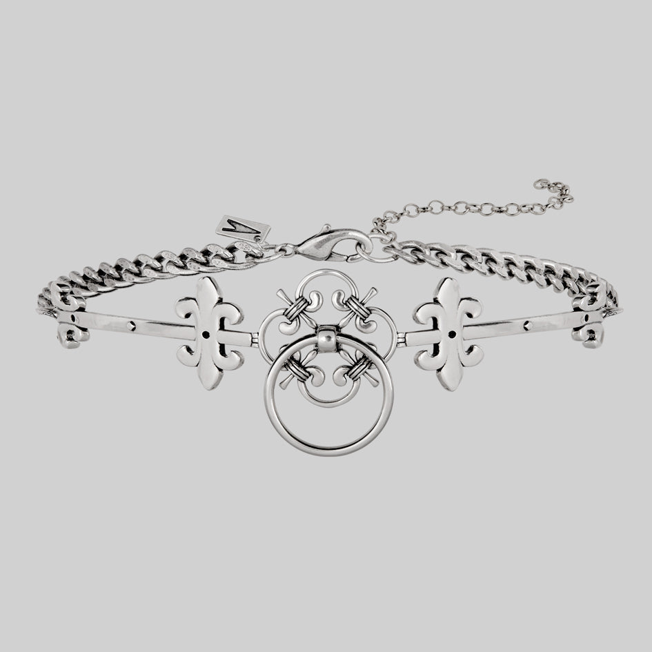 alt medieval door knocker style silver choker