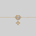 gold gothic cubic zirconia cluster collar 