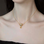 gold gothic cubic zirconia cluster collar 