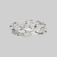 Silver chunky multi-wrap chain bracelet 