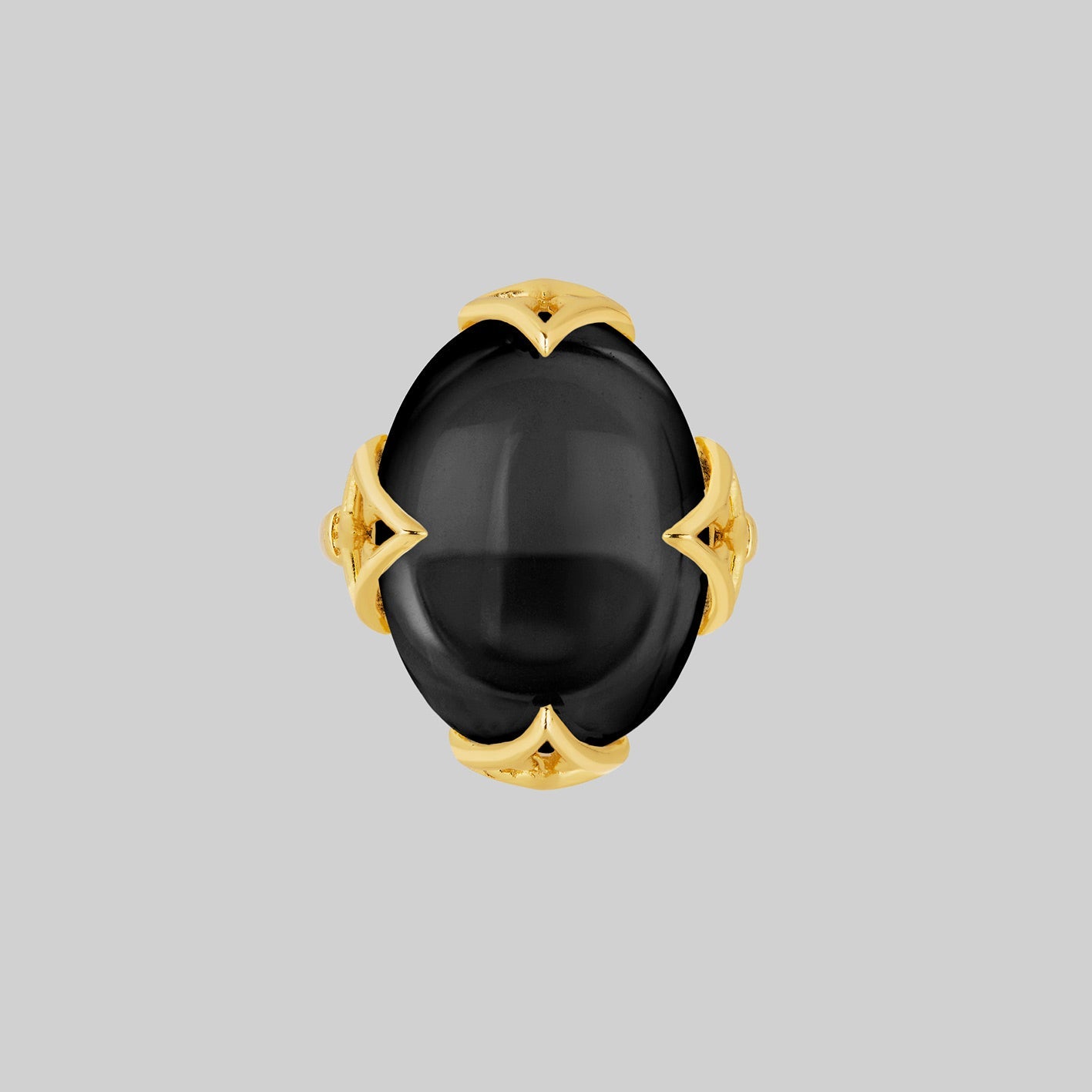 gold gothic black onyx gemstone statement ring statement