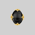 gold gothic black onyx gemstone statement ring statement