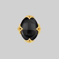 gold gothic black onyx gemstone statement ring statement