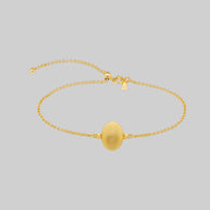 Gold enamel oval gothic padlock style dainty bracelet