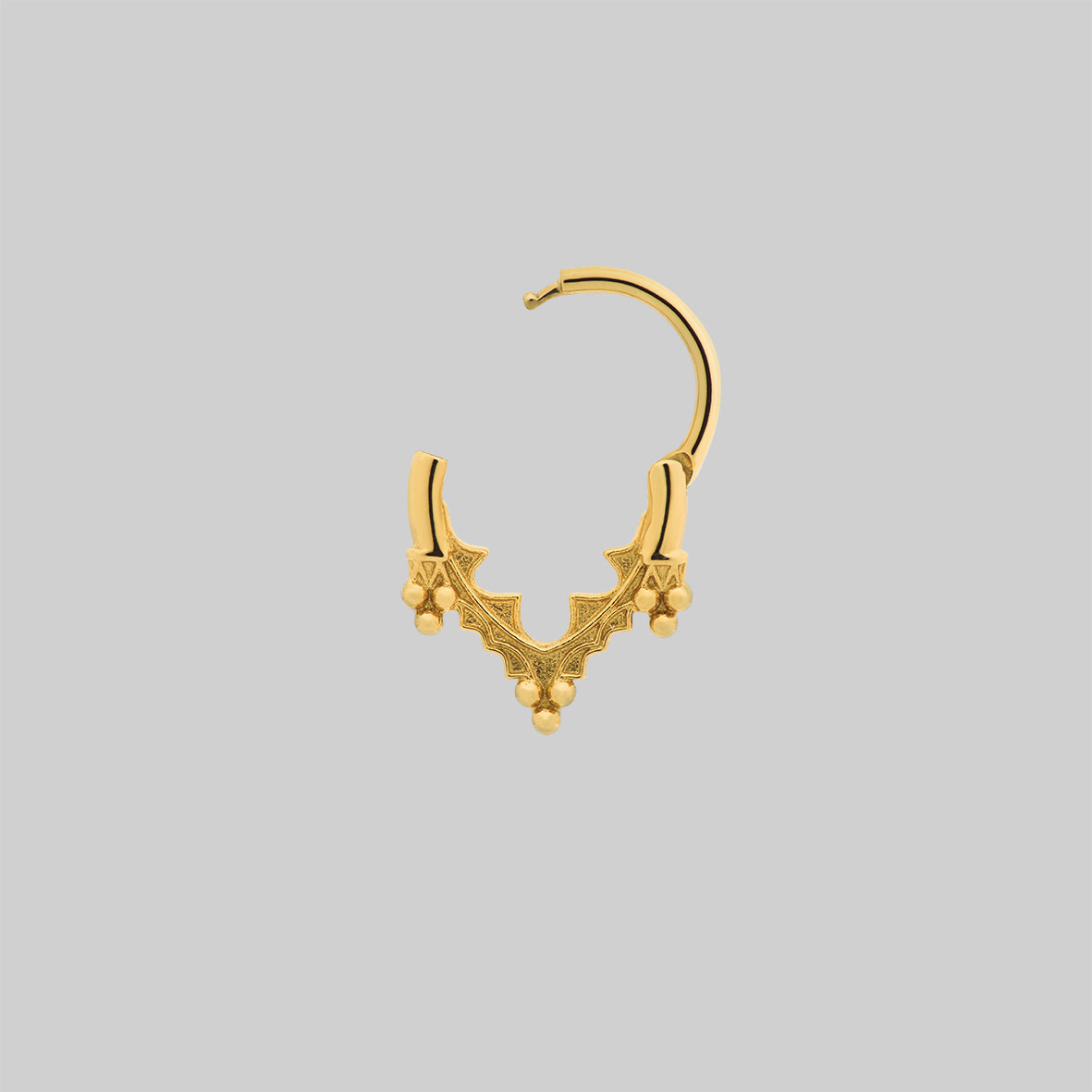 Gold Gothic Cathedral Arch Septum Clicker Ring 
