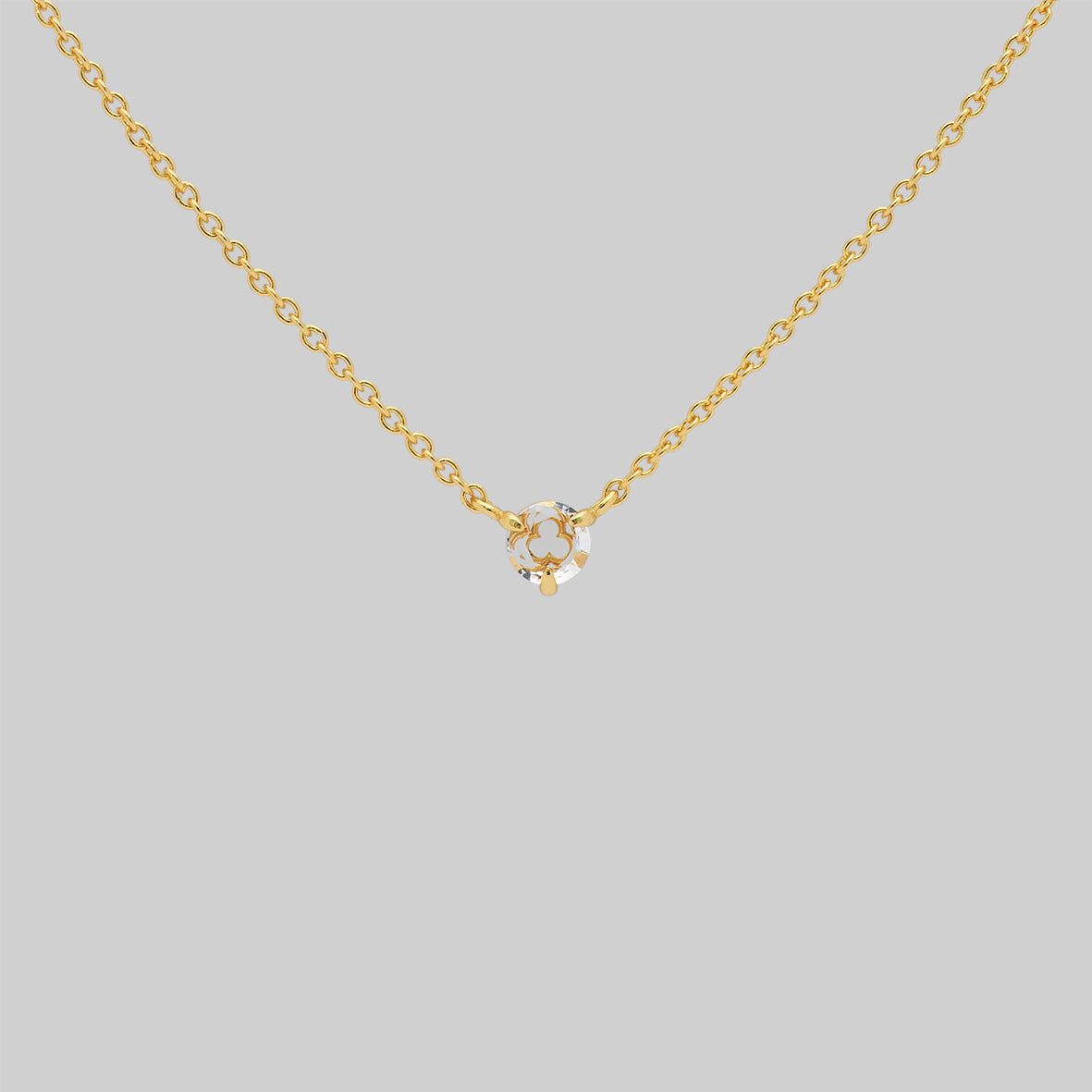 Gothic Glass Trefoil Veil Necklace with Simple Chain