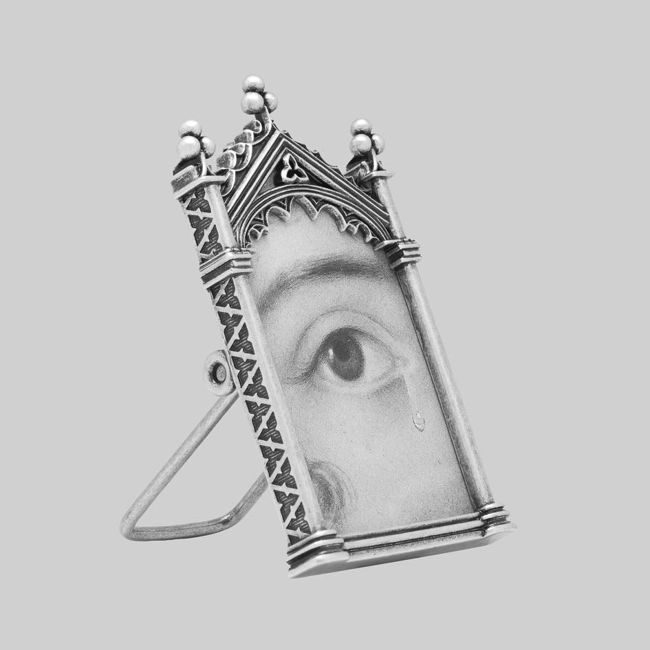 Gothic victorian silver arch window photo frame 