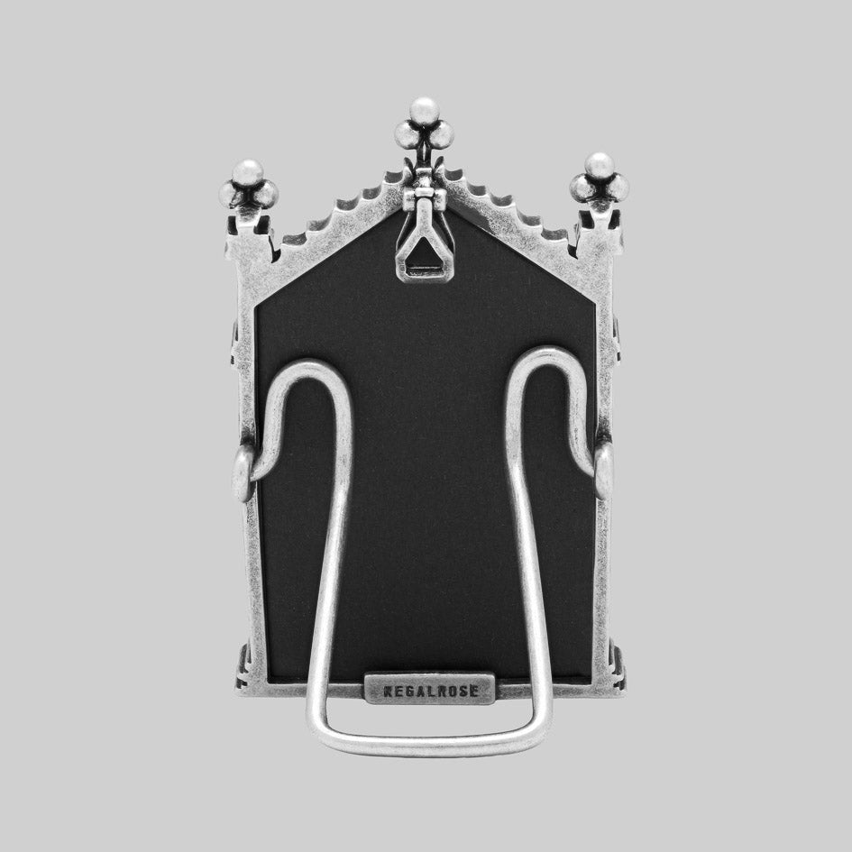 Gothic vintage silver arch window mini photo frame 