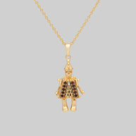 gold clown skull vintage 90s necklace