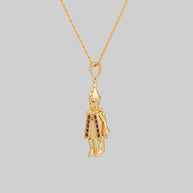 gold clown skull charm vintage necklace