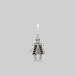 silver vintage clown skull 90s necklace