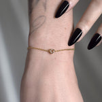 Gold Gothic Trefoil Glass Bracelet