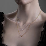 Gothic Glass Trefoil Veil Necklace with Simple Chain